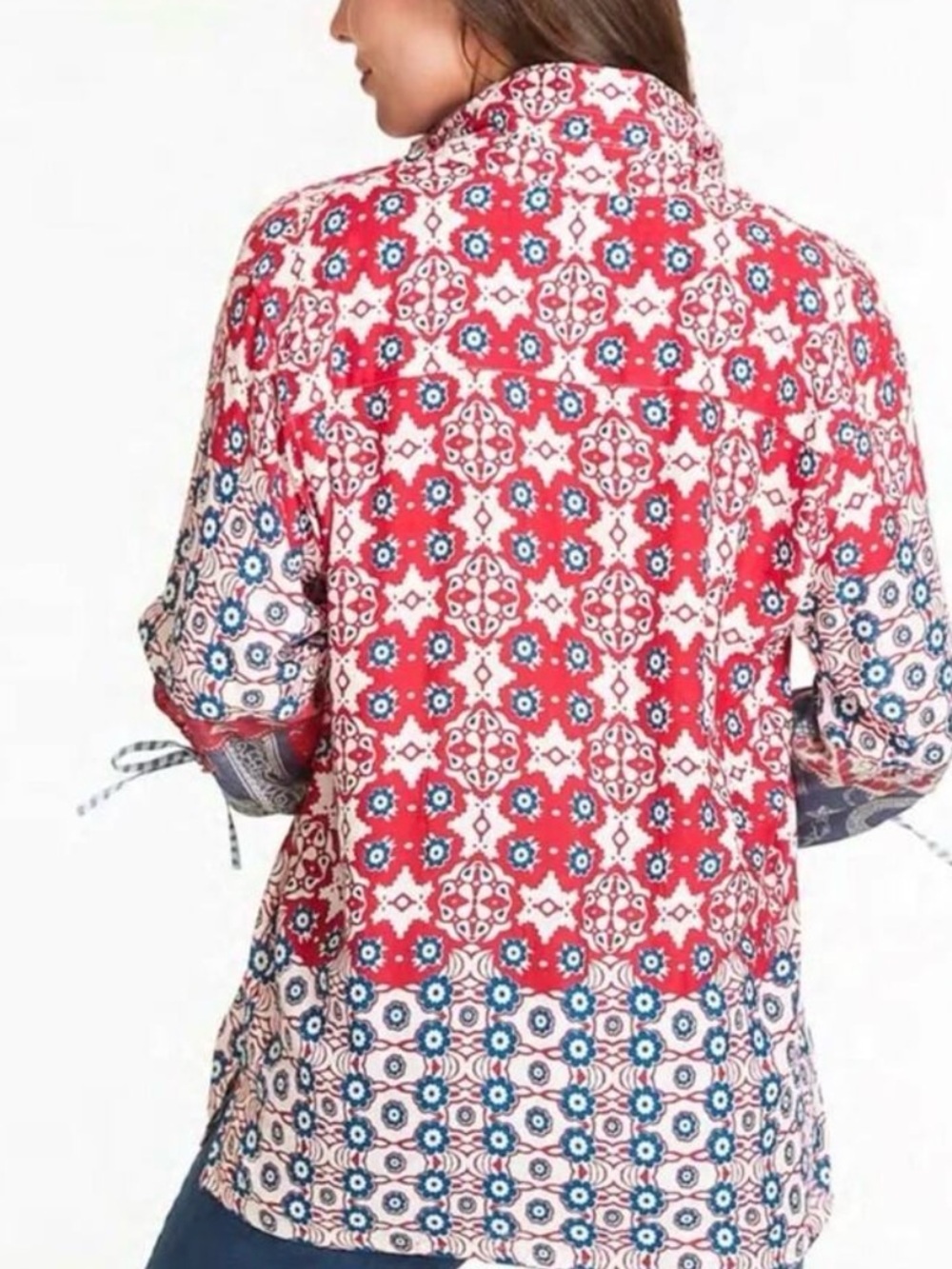 John Mark Women's Geometric Patterned Button-Up Tunic Size M - Picture 2 of 13